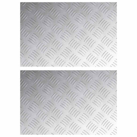 vidaXL Επιφάνειες Καρό 2 pcs Ασημί 60 x 40 cm Αλουμίνιο