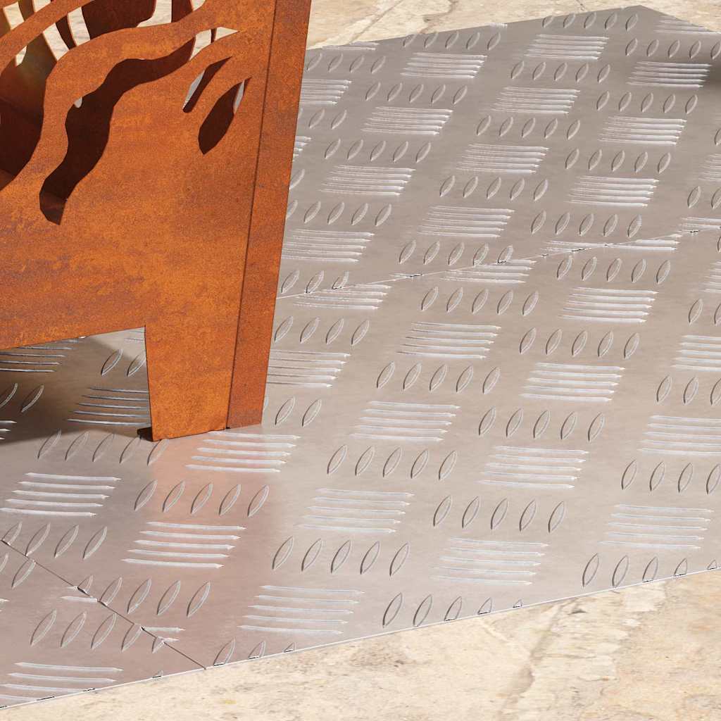 vidaXL Επιφάνειες Καρό 4 pcs Ασημί 70 x 40 cm Αλουμίνιο