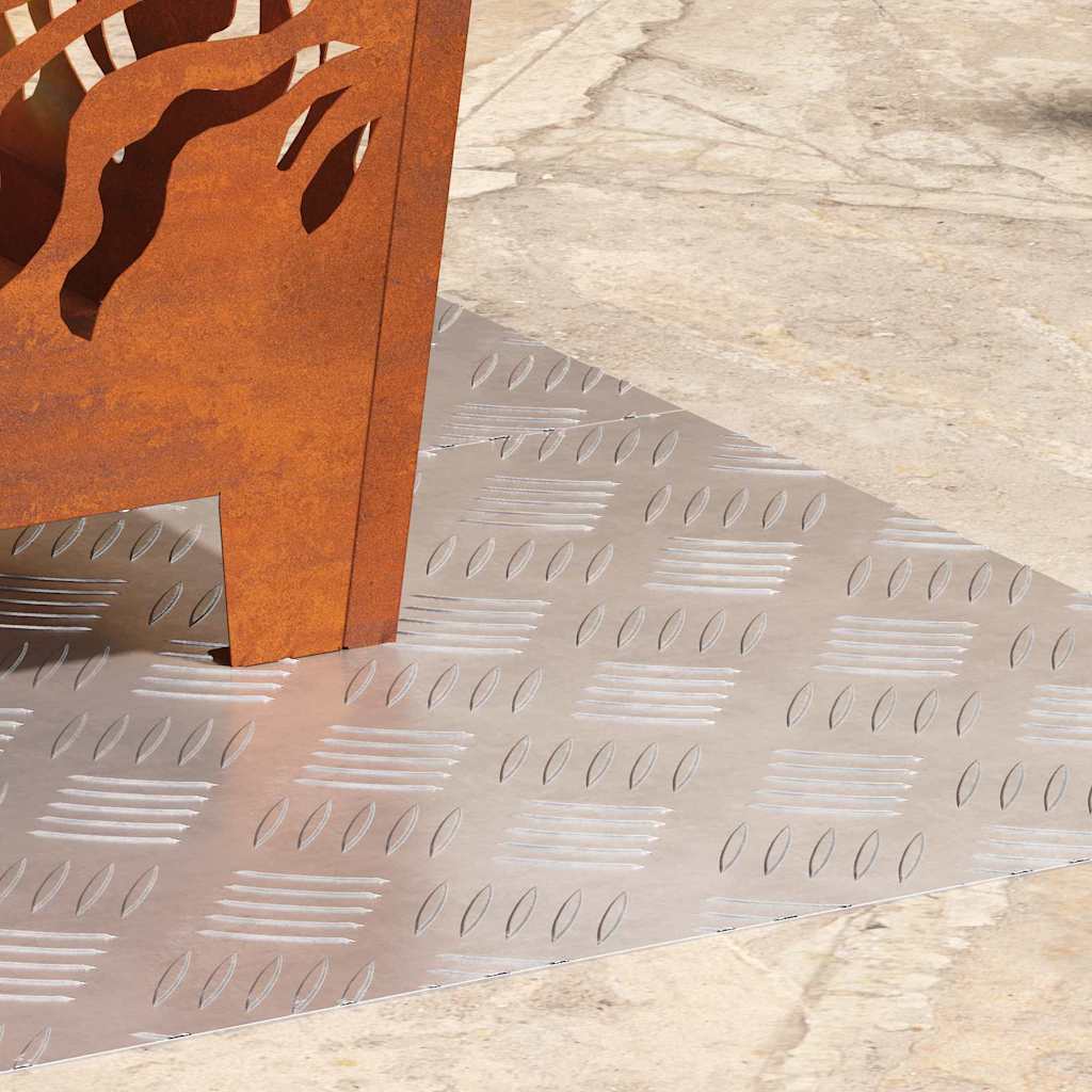 vidaXL Επιφάνειες Καρό 2 pcs Ασημί 70 x 40 cm Αλουμίνιο