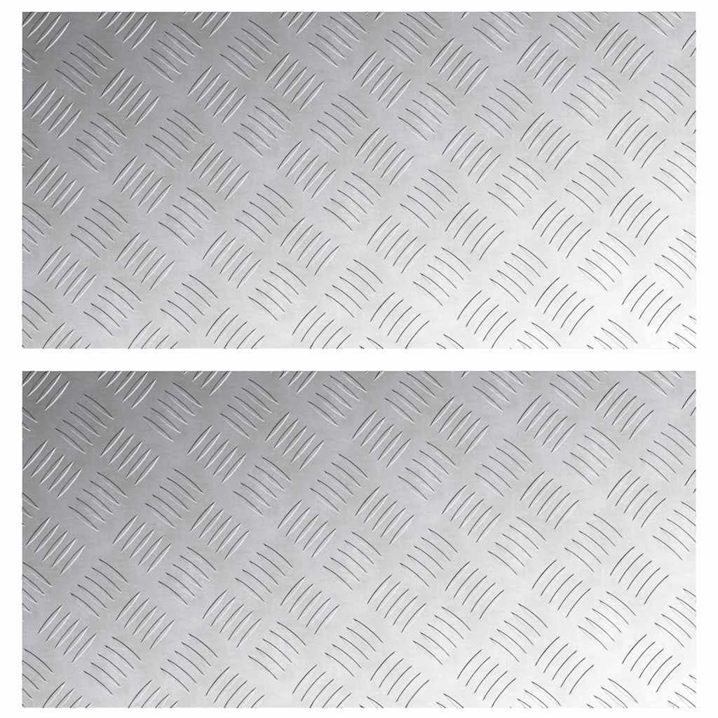 vidaXL Επιφάνειες Καρό 2 pcs Ασημί 80 x 40 cm Αλουμίνιο