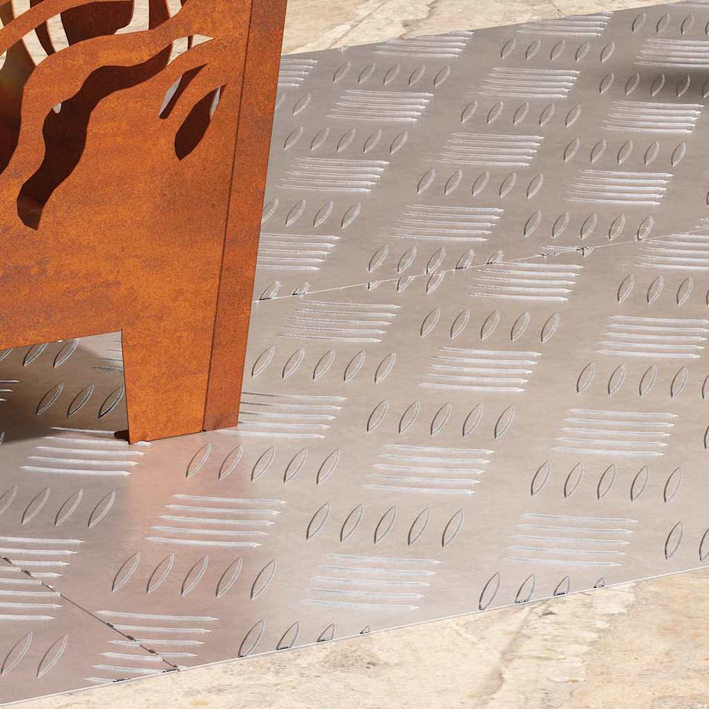 vidaXL Επιφάνειες Καρό 4 pcs Ασημί 80 x 40 cm Αλουμίνιο