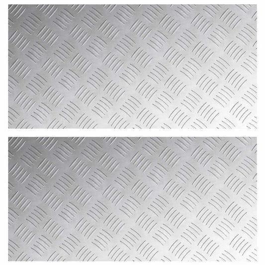 vidaXL Επιφάνειες Καρό 2 pcs Ασημί 80 x 40 cm Αλουμίνιο