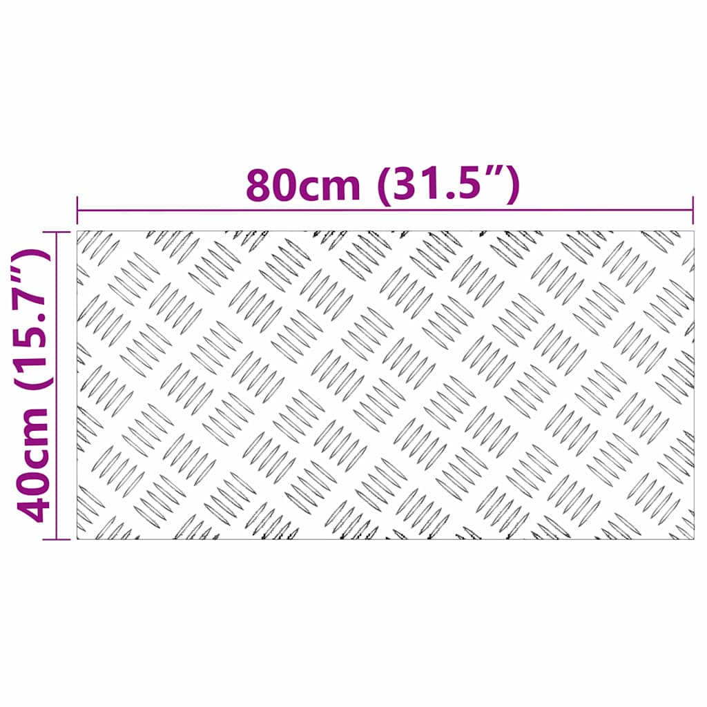 vidaXL Επιφάνειες Καρό 4 pcs Ασημί 80 x 40 cm Αλουμίνιο