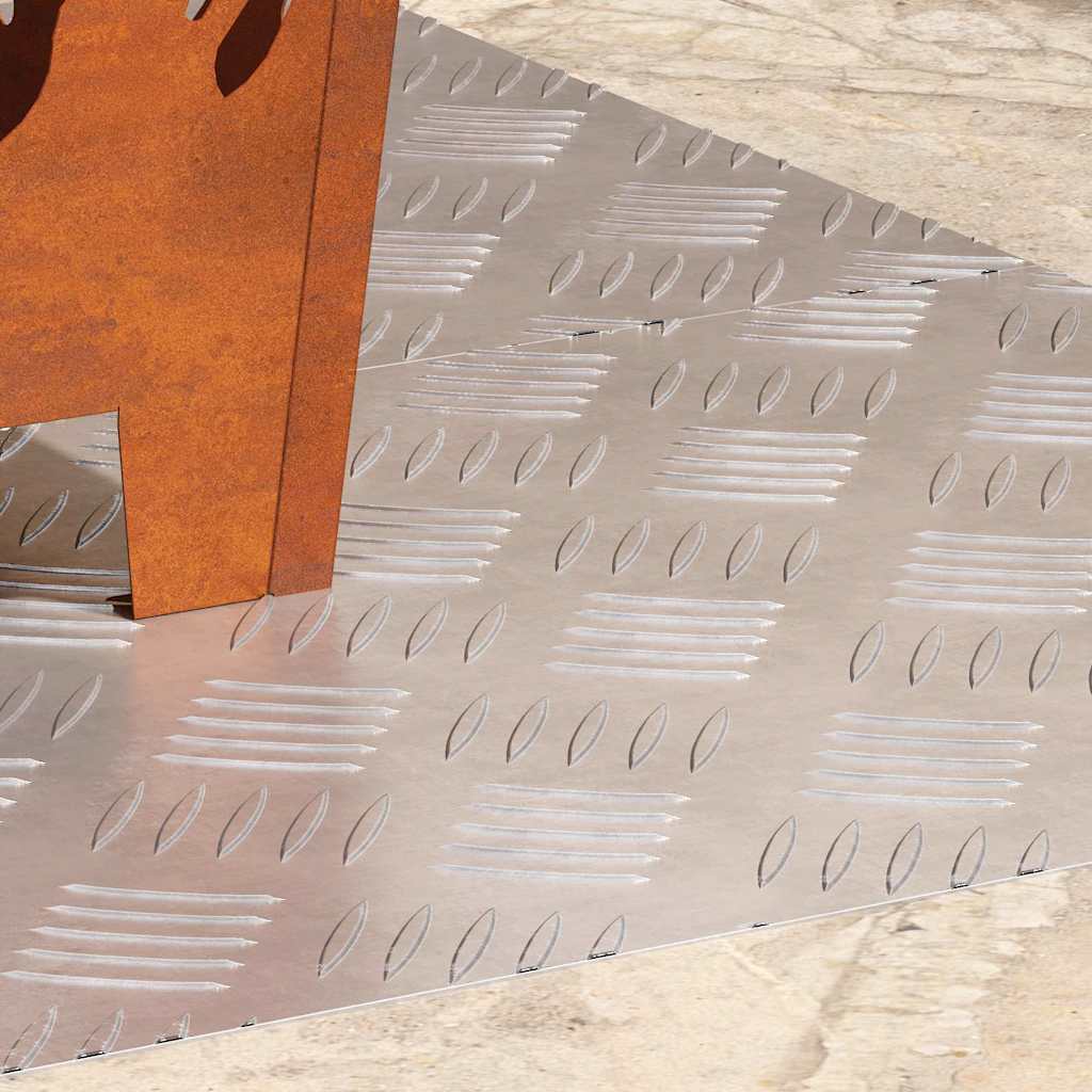 vidaXL Επιφάνειες Καρό 2 pcs Ασημί 90 x 40 cm Αλουμίνιο