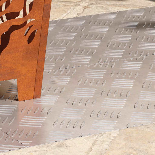 vidaXL Επιφάνειες Καρό 4 pcs Ασημί 90 x 40 cm Αλουμίνιο