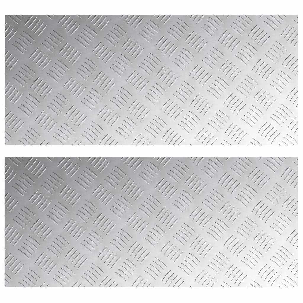 vidaXL Επιφάνειες Καρό 2 pcs Ασημί 90 x 40 cm Αλουμίνιο