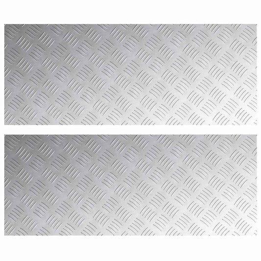 vidaXL Επιφάνειες Καρό 2 pcs Ασημί 100 x 40 cm Αλουμίνιο