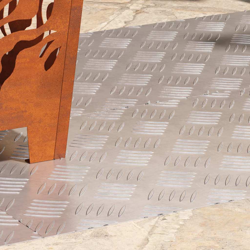 vidaXL Επιφάνειες Καρό 4 pcs Ασημί 100 x 40 cm Αλουμίνιο