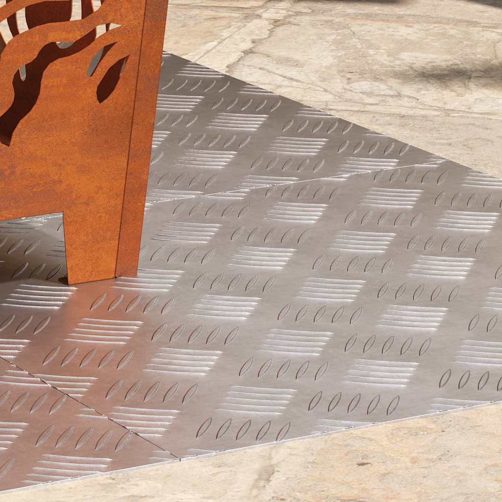 vidaXL Επιφάνειες Καρό 4 pcs Ασημί 50 x 50 cm Αλουμίνιο