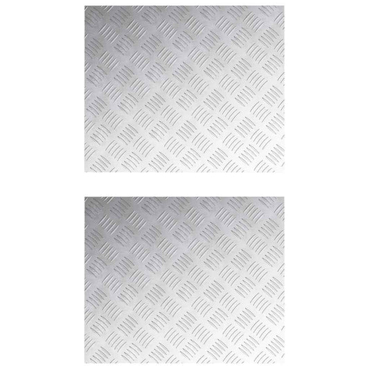vidaXL Επιφάνειες Καρό 2 pcs Ασημί 60 x 50 cm Αλουμίνιο