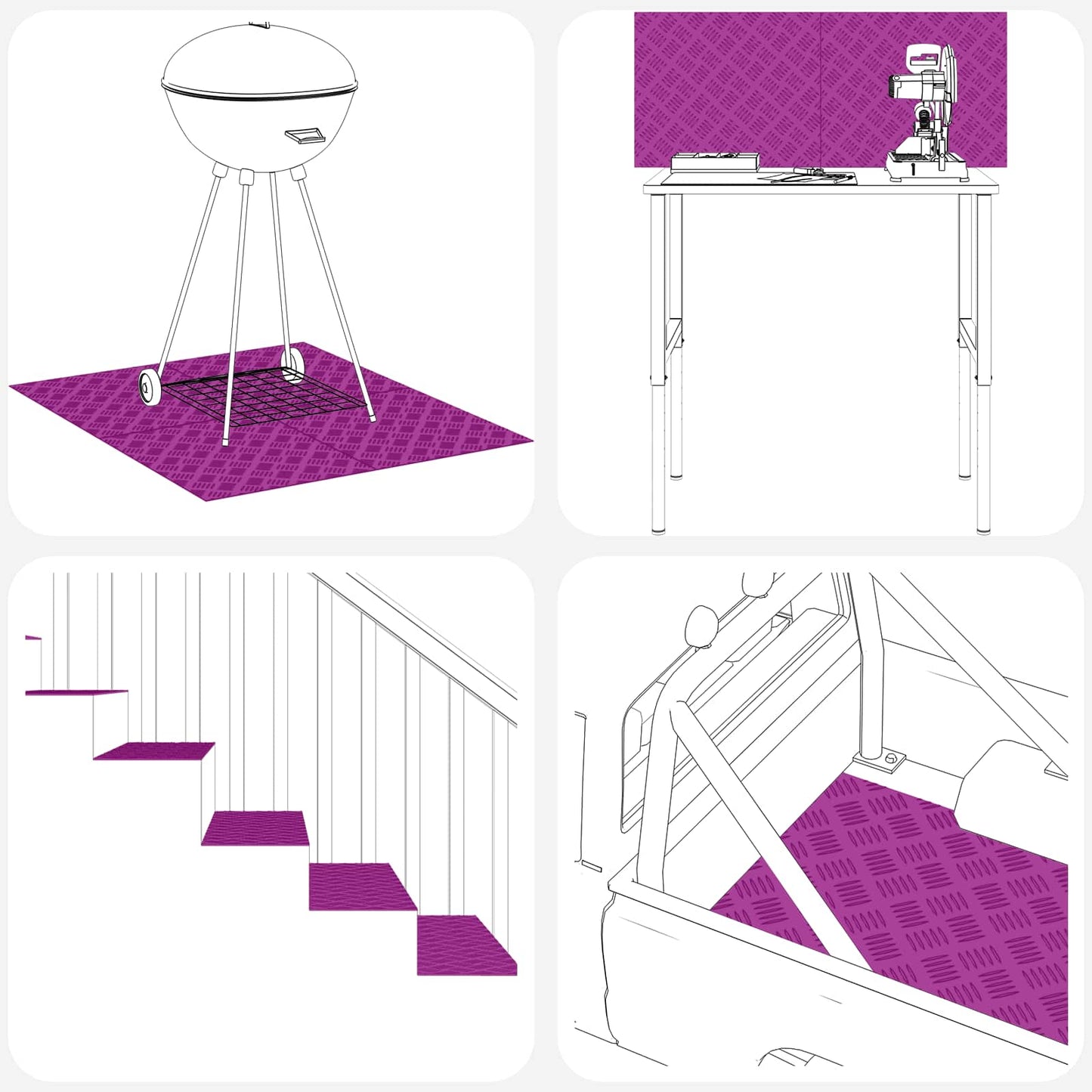 vidaXL Επιφάνειες Καρό 2 pcs Ασημί 60 x 50 cm Αλουμίνιο