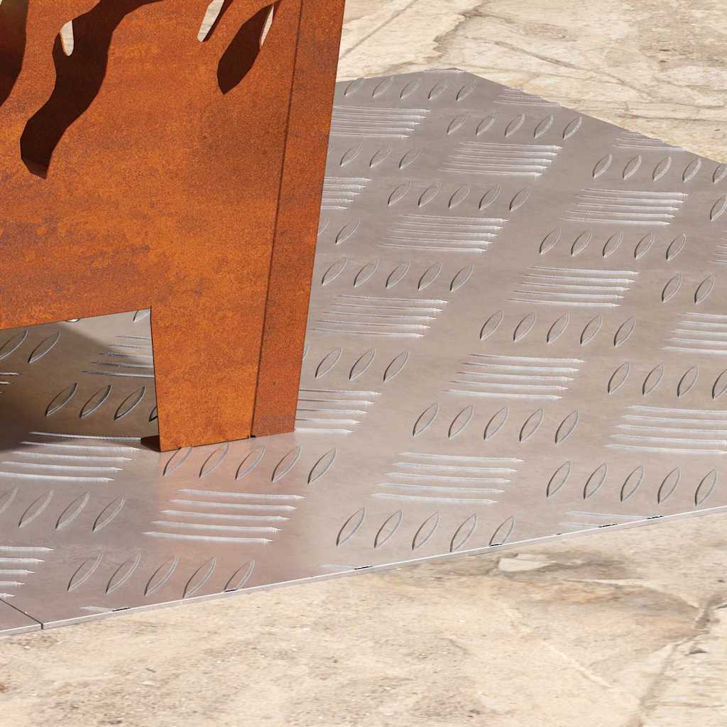 vidaXL Επιφάνειες Καρό 2 pcs Ασημί 60 x 50 cm Αλουμίνιο