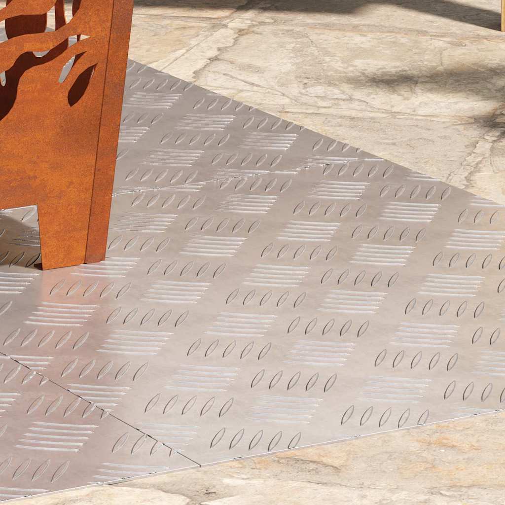 vidaXL Επιφάνειες Καρό 4 pcs Ασημί 60 x 50 cm Αλουμίνιο