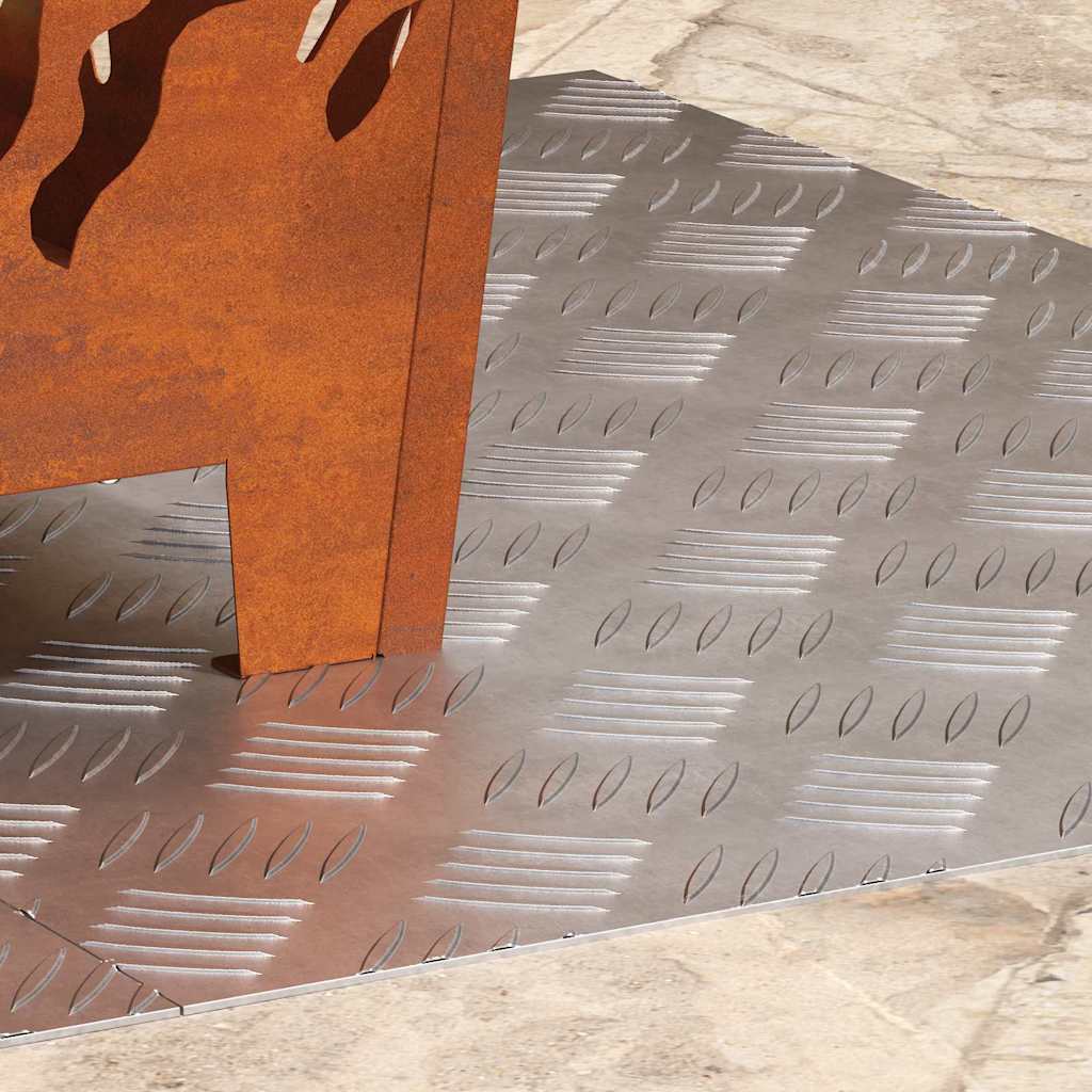 vidaXL Επιφάνειες Καρό 2 pcs Ασημί 70 x 50 cm Αλουμίνιο