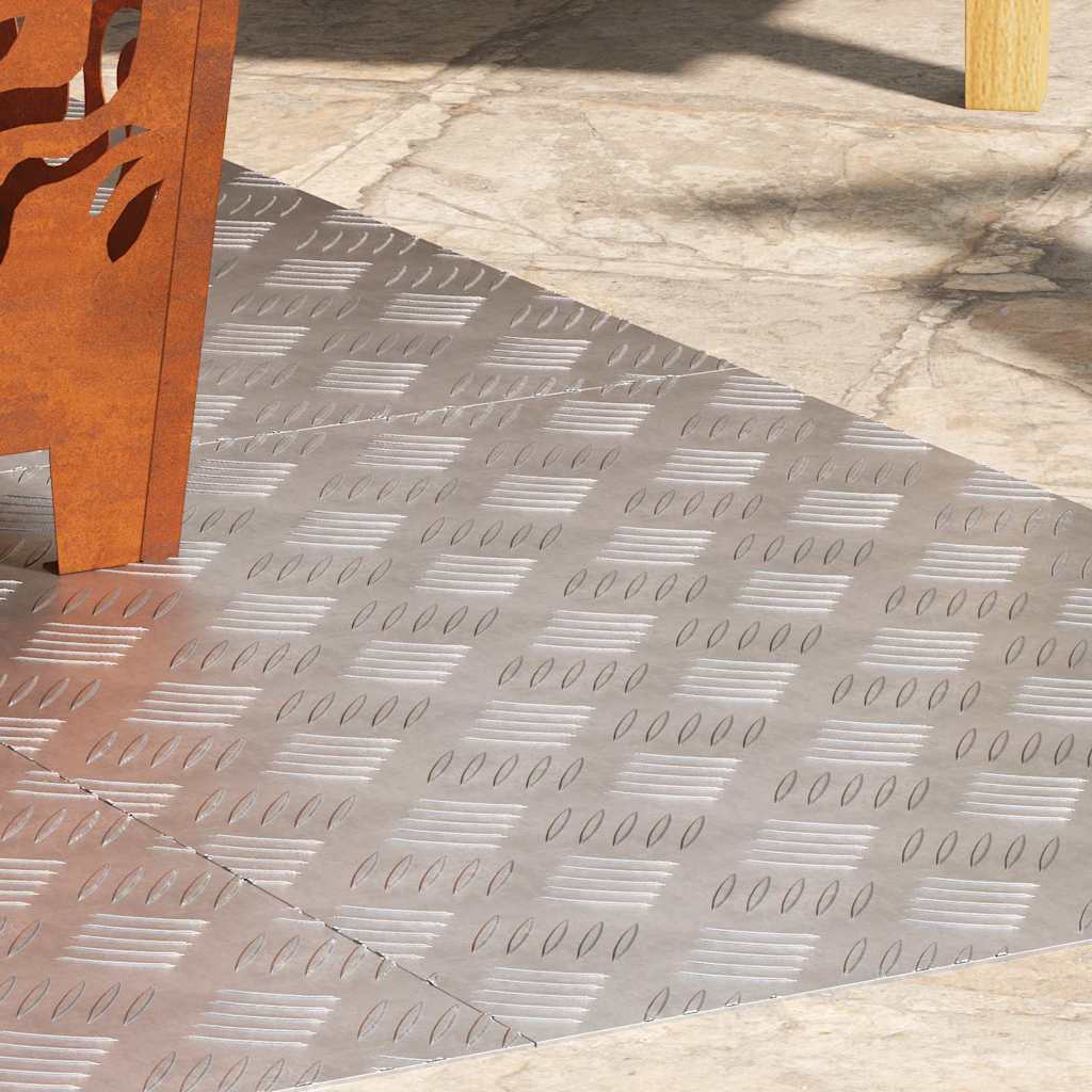 vidaXL Επιφάνειες Καρό 4 pcs Ασημί 70 x 50 cm Αλουμίνιο