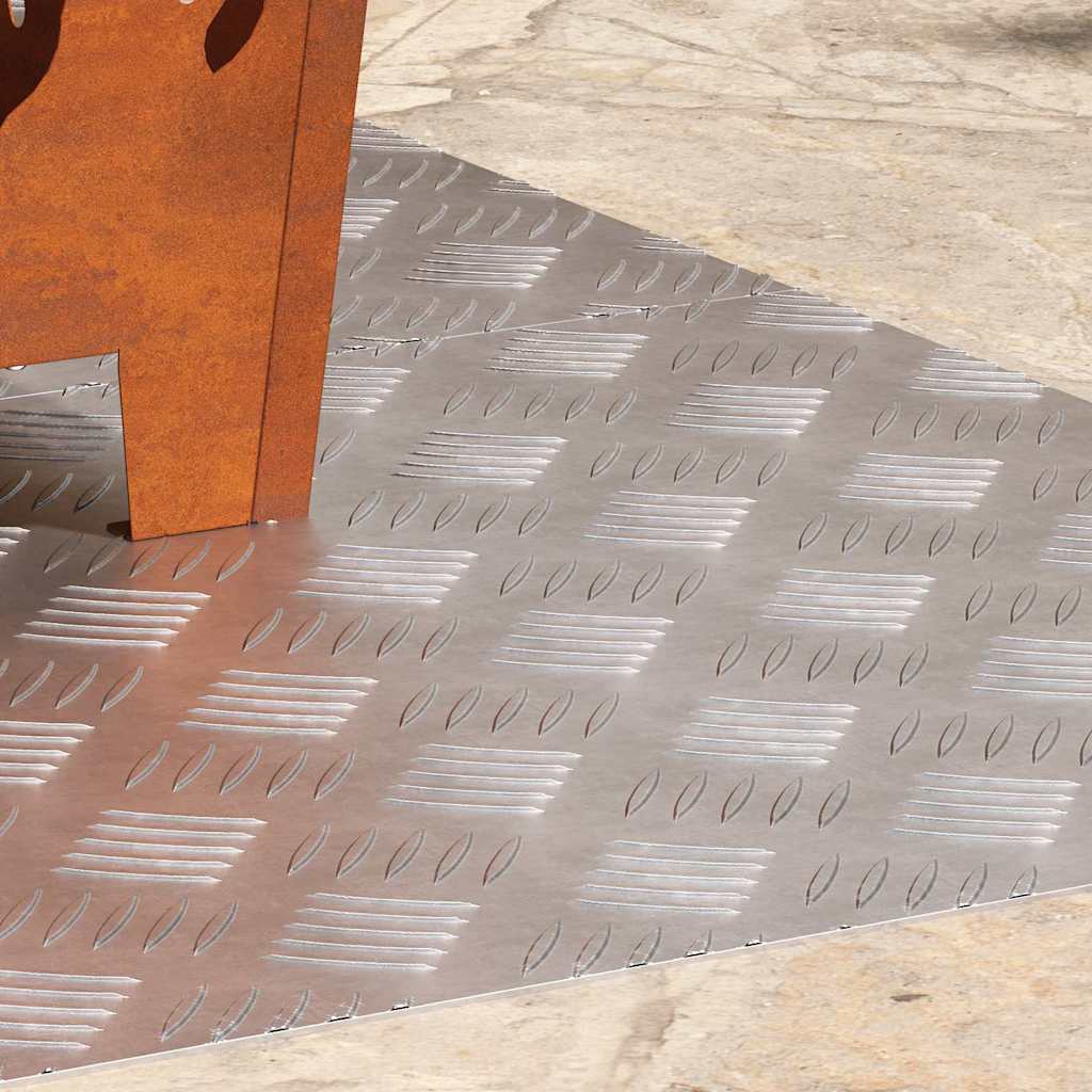 vidaXL Επιφάνειες Καρό 2 pcs Ασημί 80 x 50 cm Αλουμίνιο