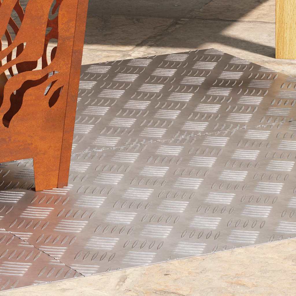 vidaXL Επιφάνειες Καρό 4 pcs Ασημί 80 x 50 cm Αλουμίνιο