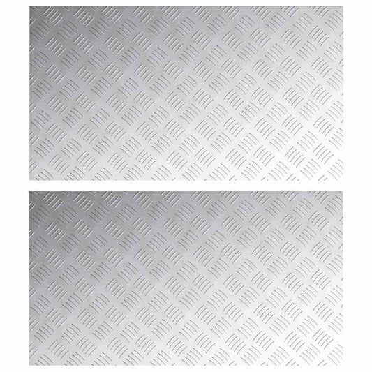 vidaXL Επιφάνειες Καρό 2 pcs Ασημί 90 x 50 cm Αλουμίνιο