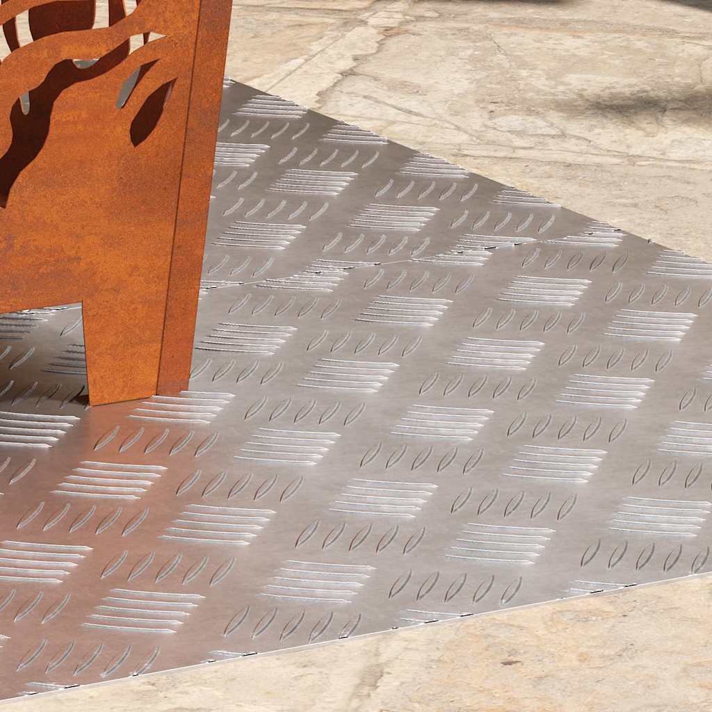 vidaXL Επιφάνειες Καρό 2 pcs Ασημί 100 x 50 cm Αλουμίνιο