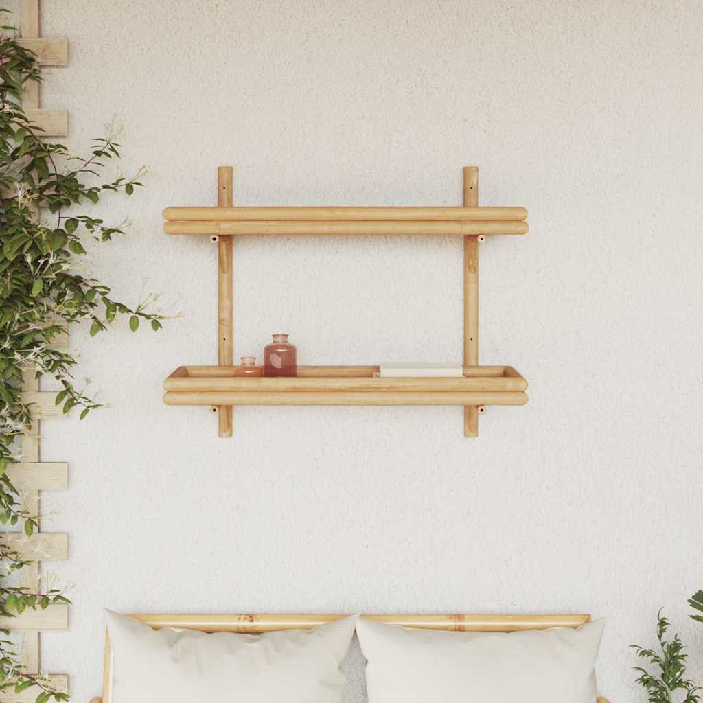 vidaXL Επιτοίχιο Ράφι με ράφι Επιτοίχιο Καφέ 75 x 26 x 60 εκ Μπαμπού