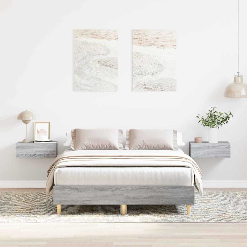 vidaXL Σκελετός Κρεβατιού Γκρίζο Σονομα 193 x 123 x 25 εκ.