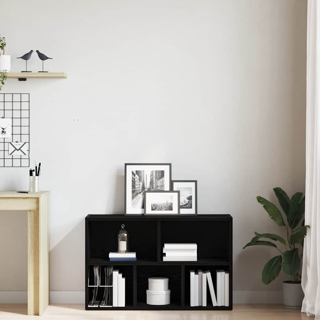 vidaXL Βιβλιοθήκη Μαύρη Δρυς 50x25x80 εκ. από Τεχνητό Ξύλο