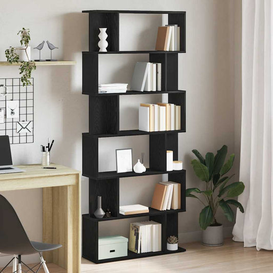 vidaXL Βιβλιοθήκη Μαύρη Δρυς 80x24x190,5 εκ. από Τεχνητό Ξύλο