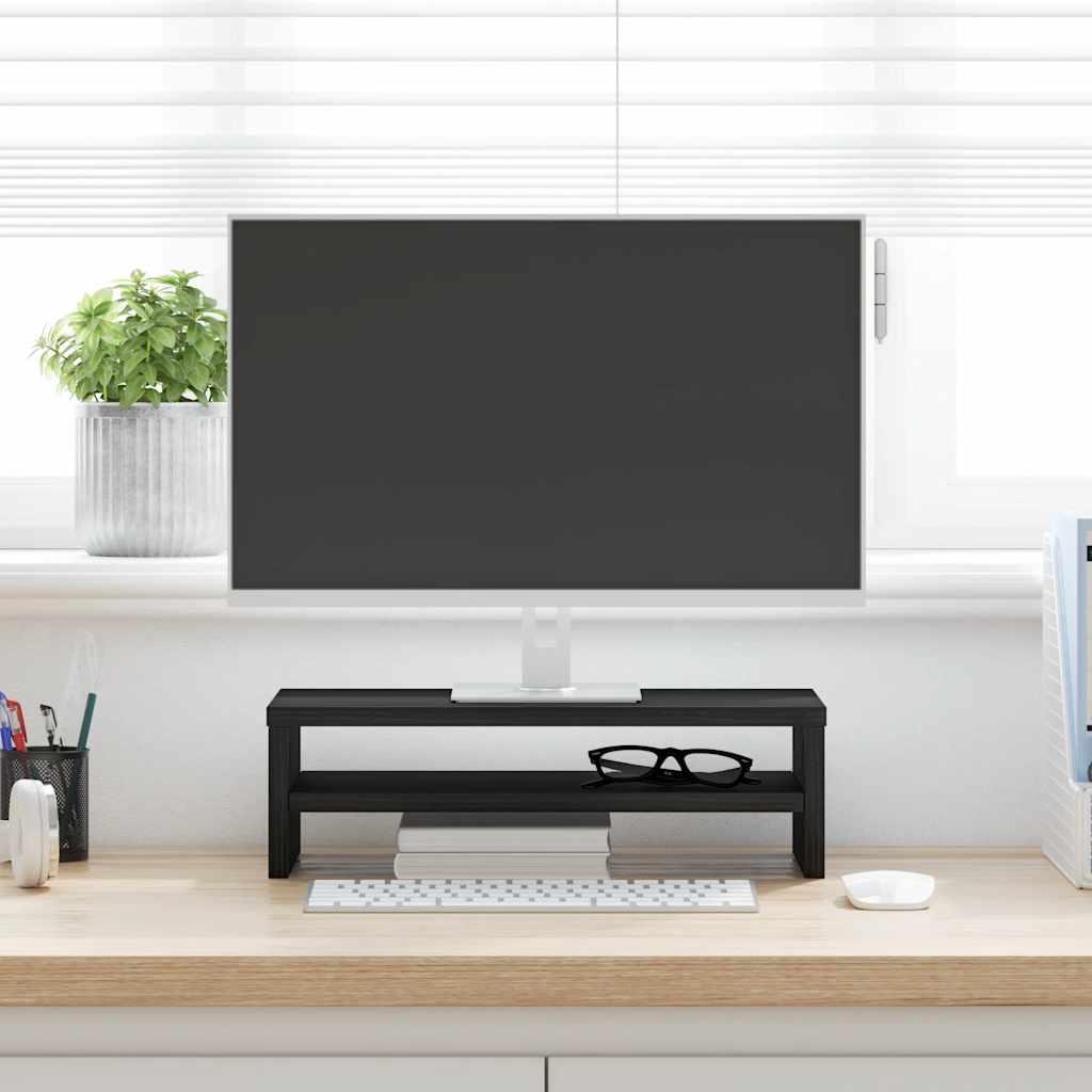 vidaXL Βάση Οθόνης Μαύρη Δρυς 42x24x13 εκ. από Τεχνητό Ξύλο