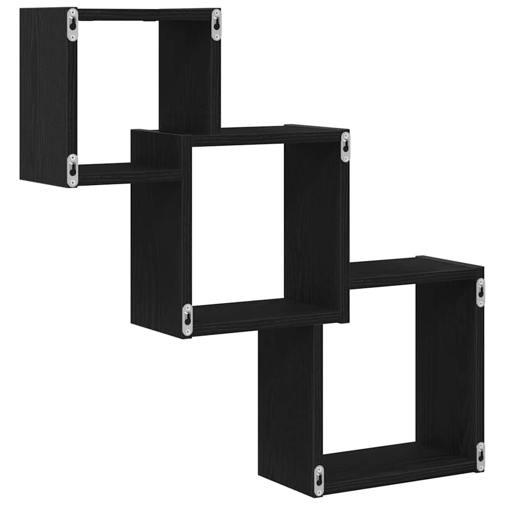 vidaXL Ράφια Τοίχου Κύβοι Μαύρη Δρυς 68 x 15 x 68 εκ. από Τεχνητό Ξύλο