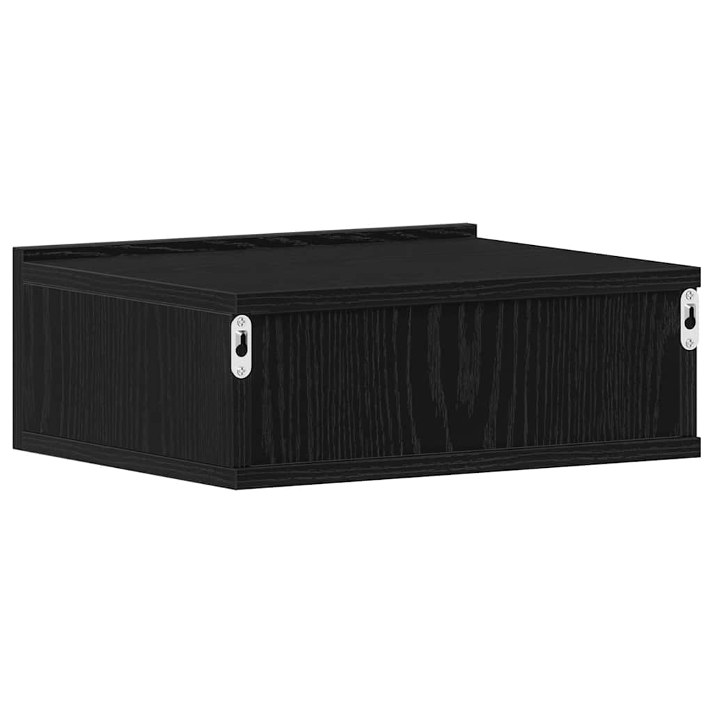 vidaXL Κομοδίνο Πλωτό Μαύρη Δρυς 40x32x15 εκ. από Τεχνητό Ξύλο