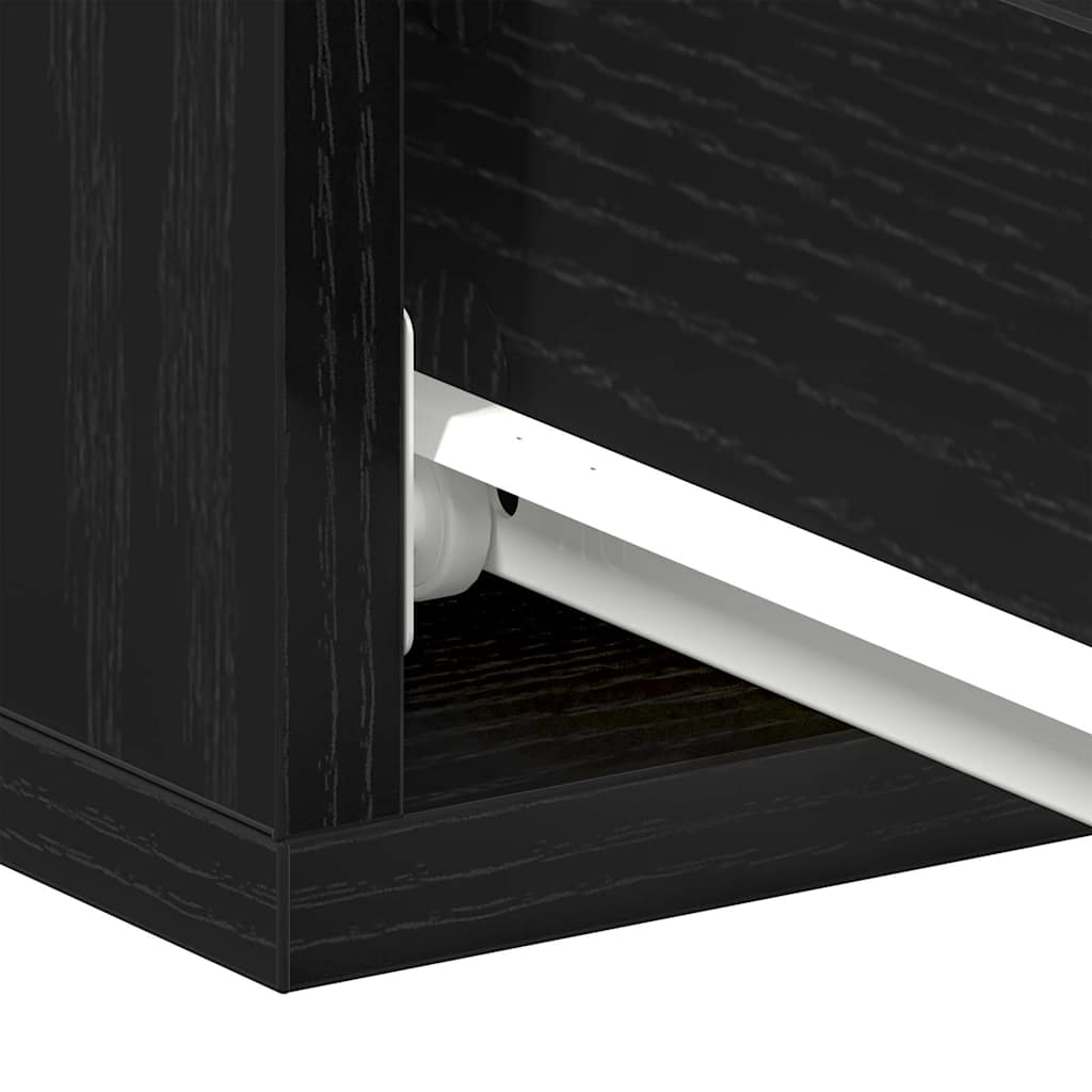 vidaXL Κομοδίνο Πλωτό Μαύρη Δρυς 40x32x15 εκ. από Τεχνητό Ξύλο