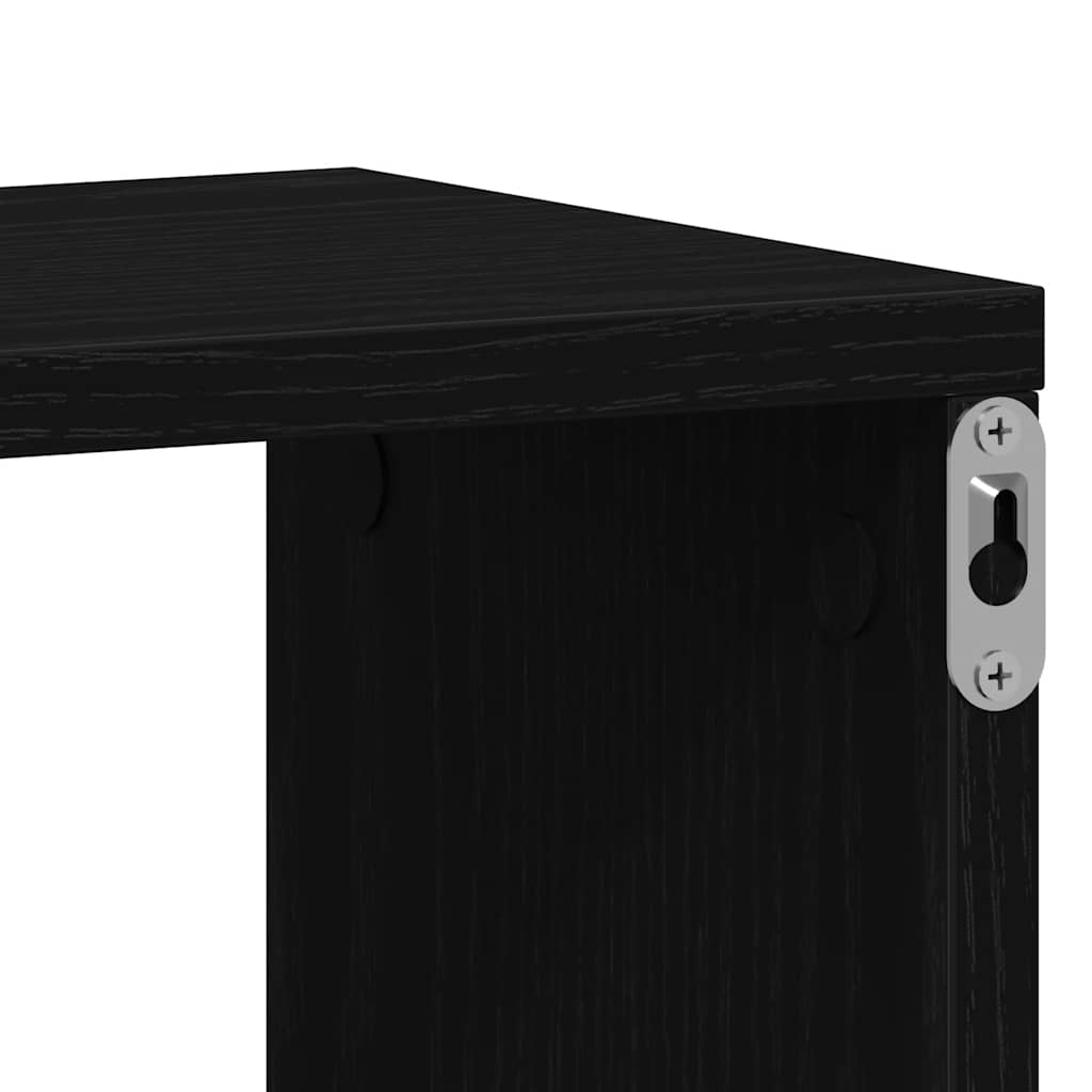 vidaXL Ράφι Τοίχου Μαύρη Δρυς 104 x 20 x 58,5 εκ. από Τεχνητό Ξύλο