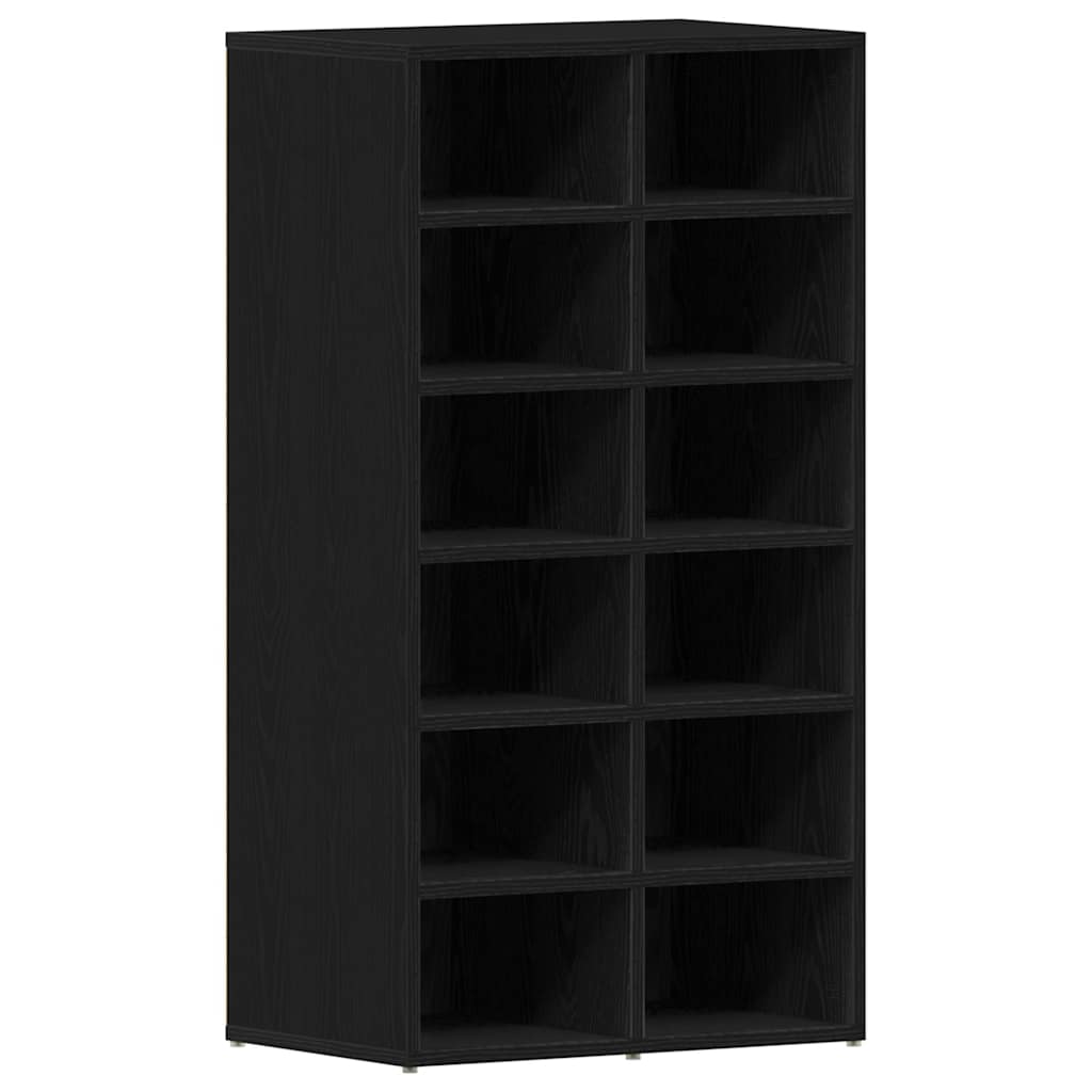 vidaXL Παπουτσοθήκη Μαύρη Δρυς 54 x 34 x 100,5 εκ. από Τεχνητό Ξύλο