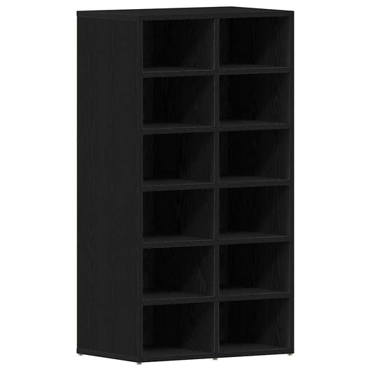 vidaXL Παπουτσοθήκη Μαύρη Δρυς 54 x 34 x 100,5 εκ. από Τεχνητό Ξύλο