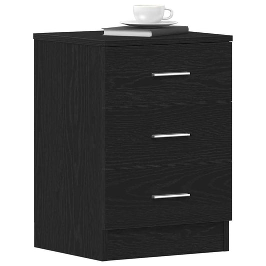 vidaXL Κομοδίνο Μαύρο Δρυς 38x35x55 εκ. από Τεχνητό Ξύλο