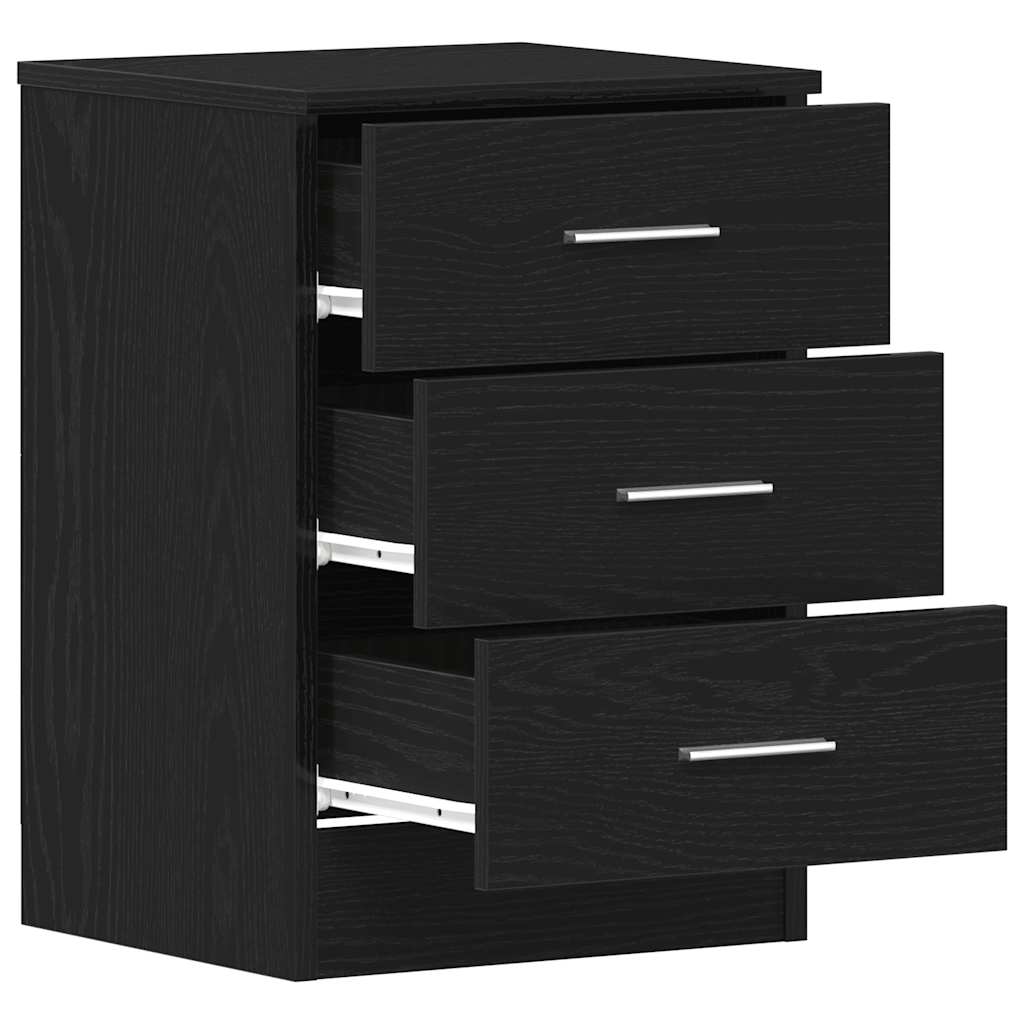 vidaXL Κομοδίνο Μαύρο Δρυς 38x35x55 εκ. από Τεχνητό Ξύλο