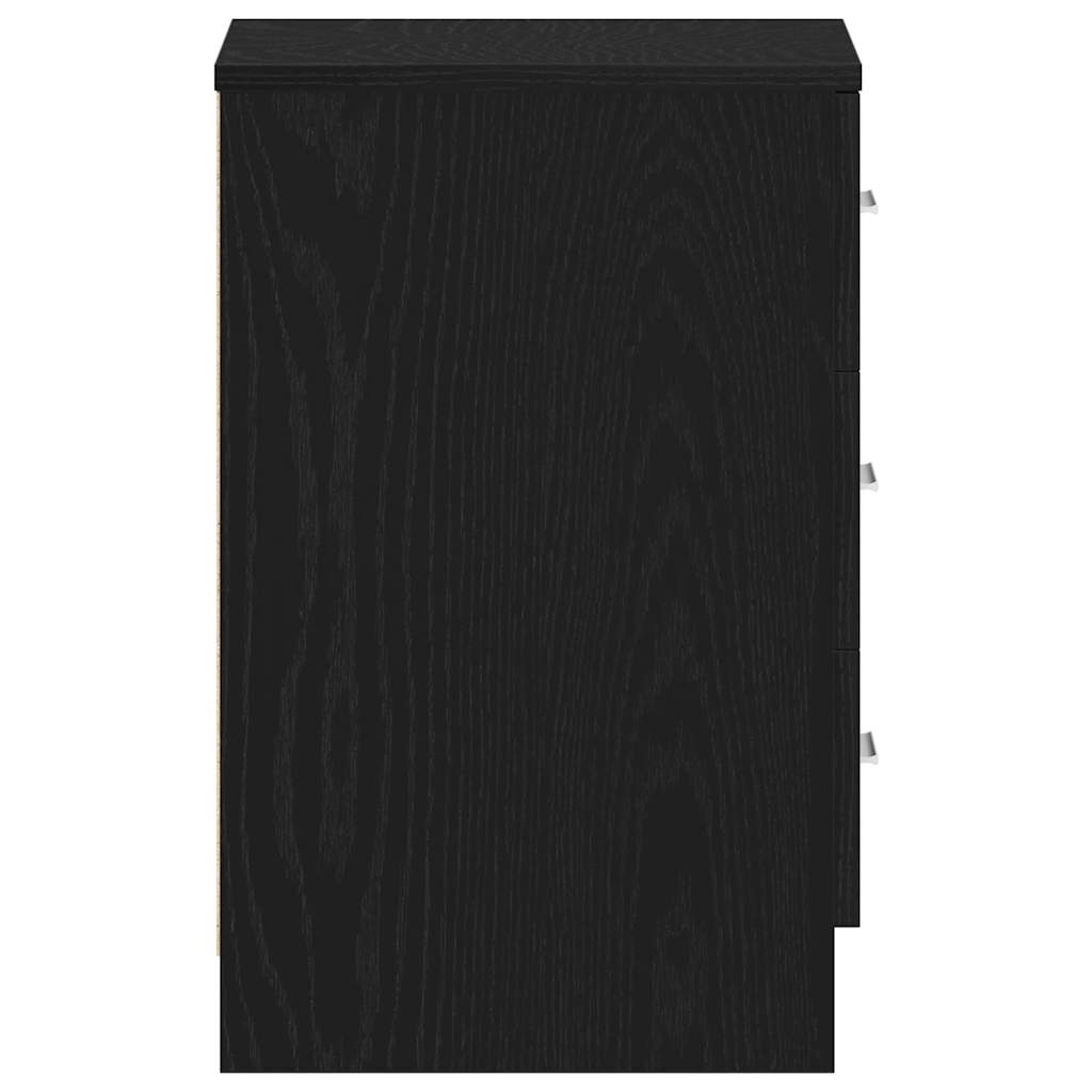 vidaXL Κομοδίνο Μαύρο Δρυς 38x35x55 εκ. από Τεχνητό Ξύλο