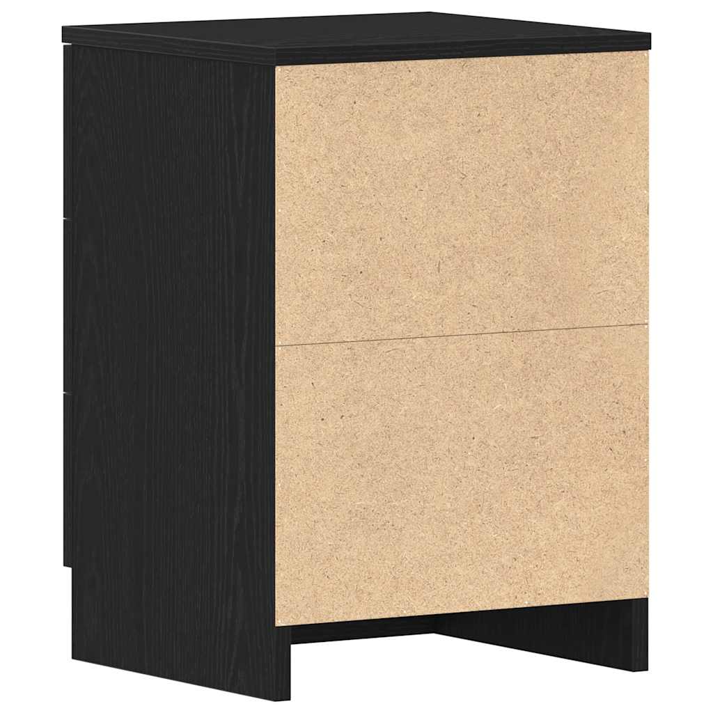 vidaXL Κομοδίνο Μαύρο Δρυς 38x35x55 εκ. από Τεχνητό Ξύλο