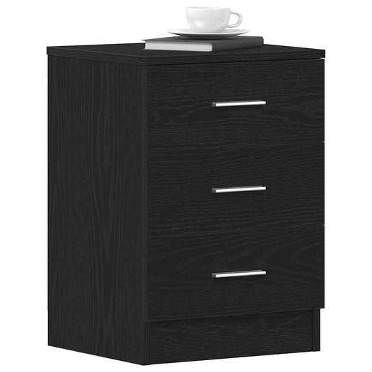 vidaXL Κομοδίνα 2 τεμ. Μαύρη Δρυς 38x35x55 εκ. από Τεχνητό Ξύλο