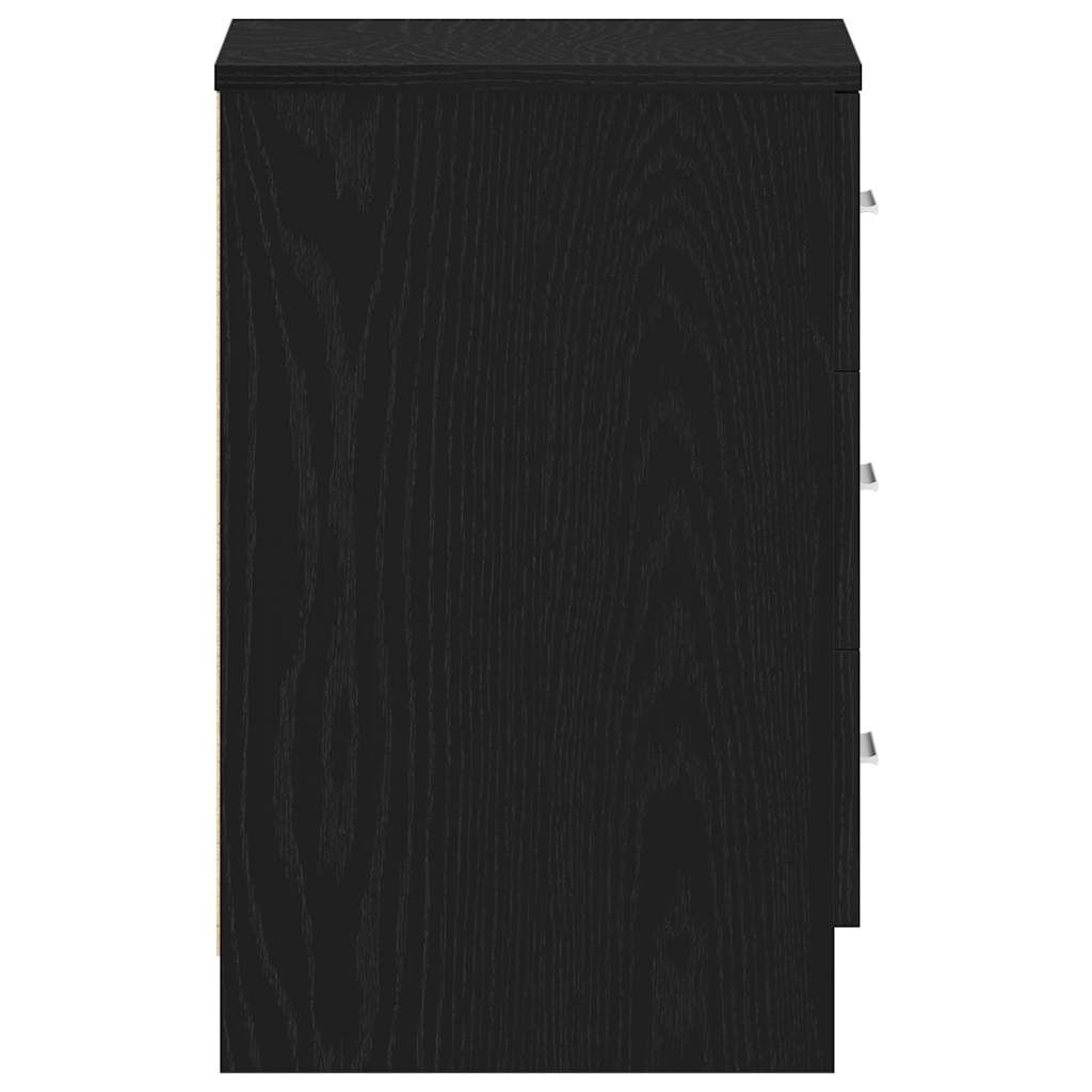 vidaXL Κομοδίνα 2 τεμ. Μαύρη Δρυς 38x35x55 εκ. από Τεχνητό Ξύλο