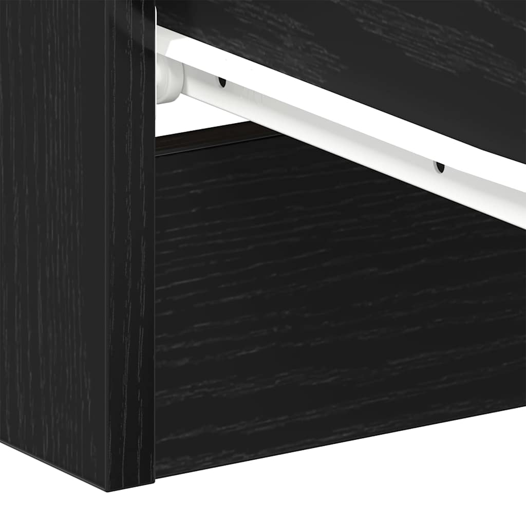 vidaXL Κομοδίνα 2 τεμ. Μαύρη Δρυς 38x35x55 εκ. από Τεχνητό Ξύλο