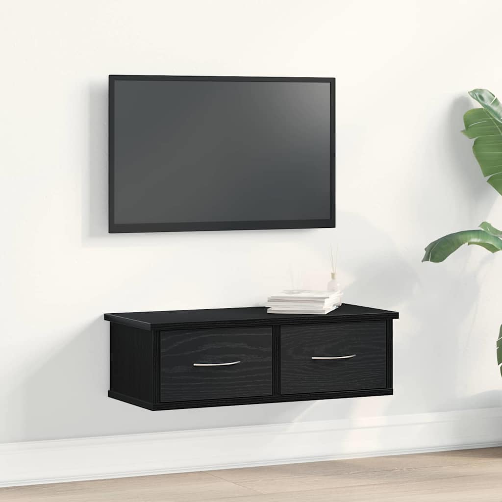 vidaXL Ντουλάπα Τοίχου Μαύρη Οξυά 60 x 26 x 18,5 εκ Επεξεργασμένο ξύλο