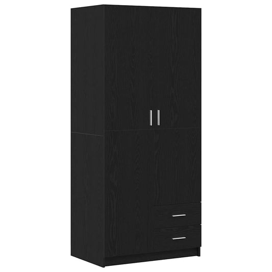 vidaXL Ντουλάπι Μαύρη Οξυά 80 x 52 x 180 εκ Επεξεργασμένο ξύλο