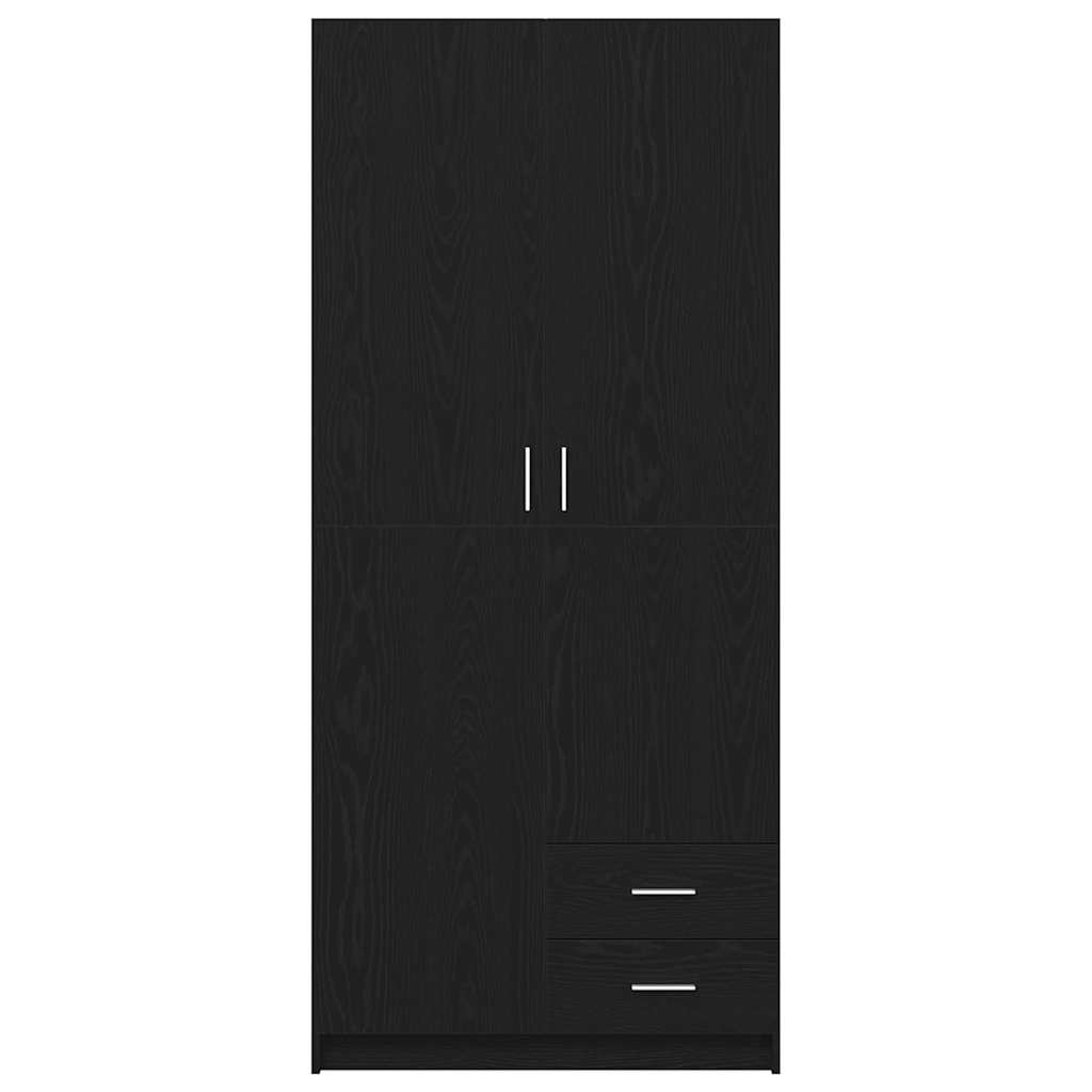 vidaXL Ντουλάπι Μαύρη δρυς 80 x 52 x 180 εκ Επεξεργασμένο ξύλο