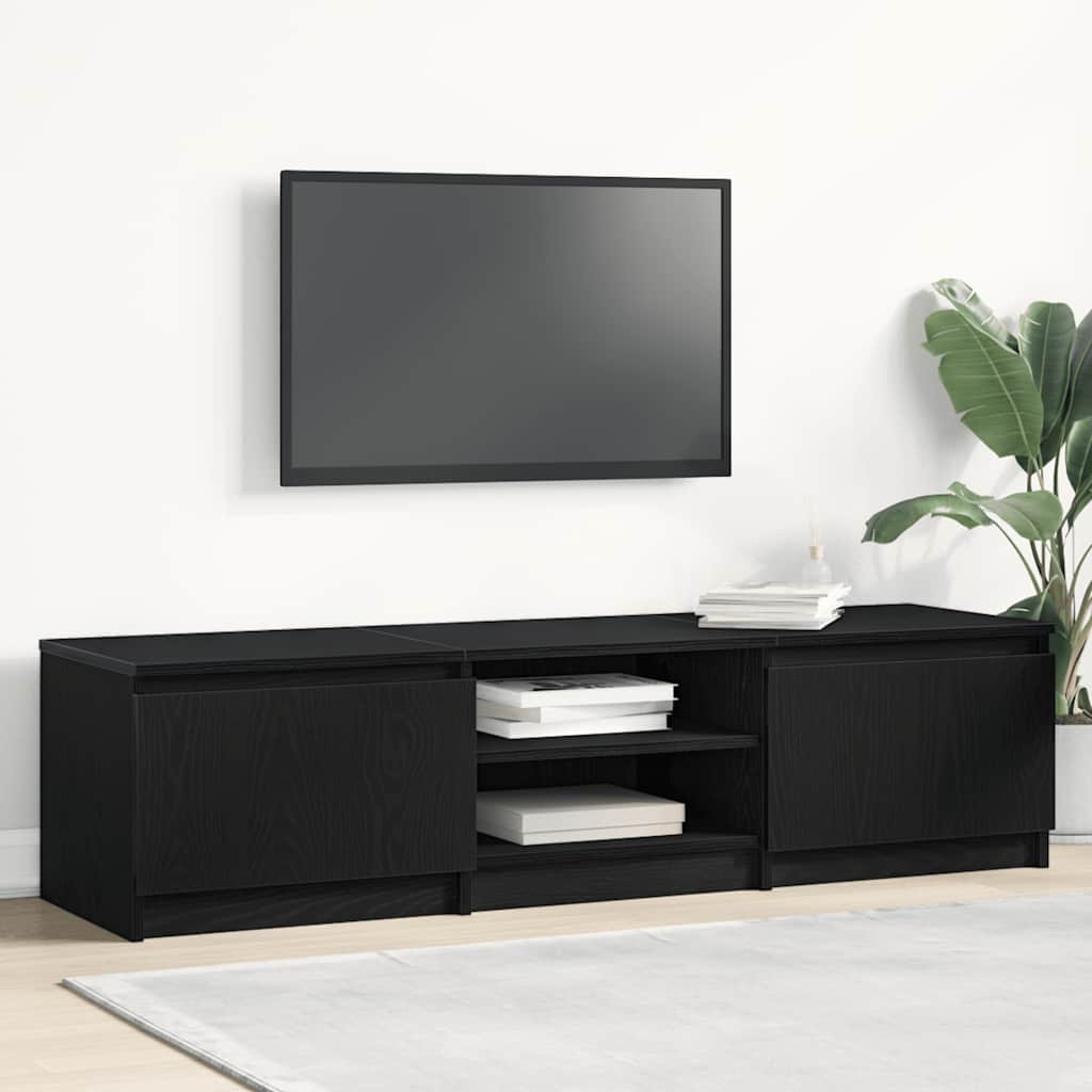 vidaXL Έπιπλο Τηλεόρασης Μαύρο Δρυς 140x40x36 εκ. από Τεχνητό Ξύλο