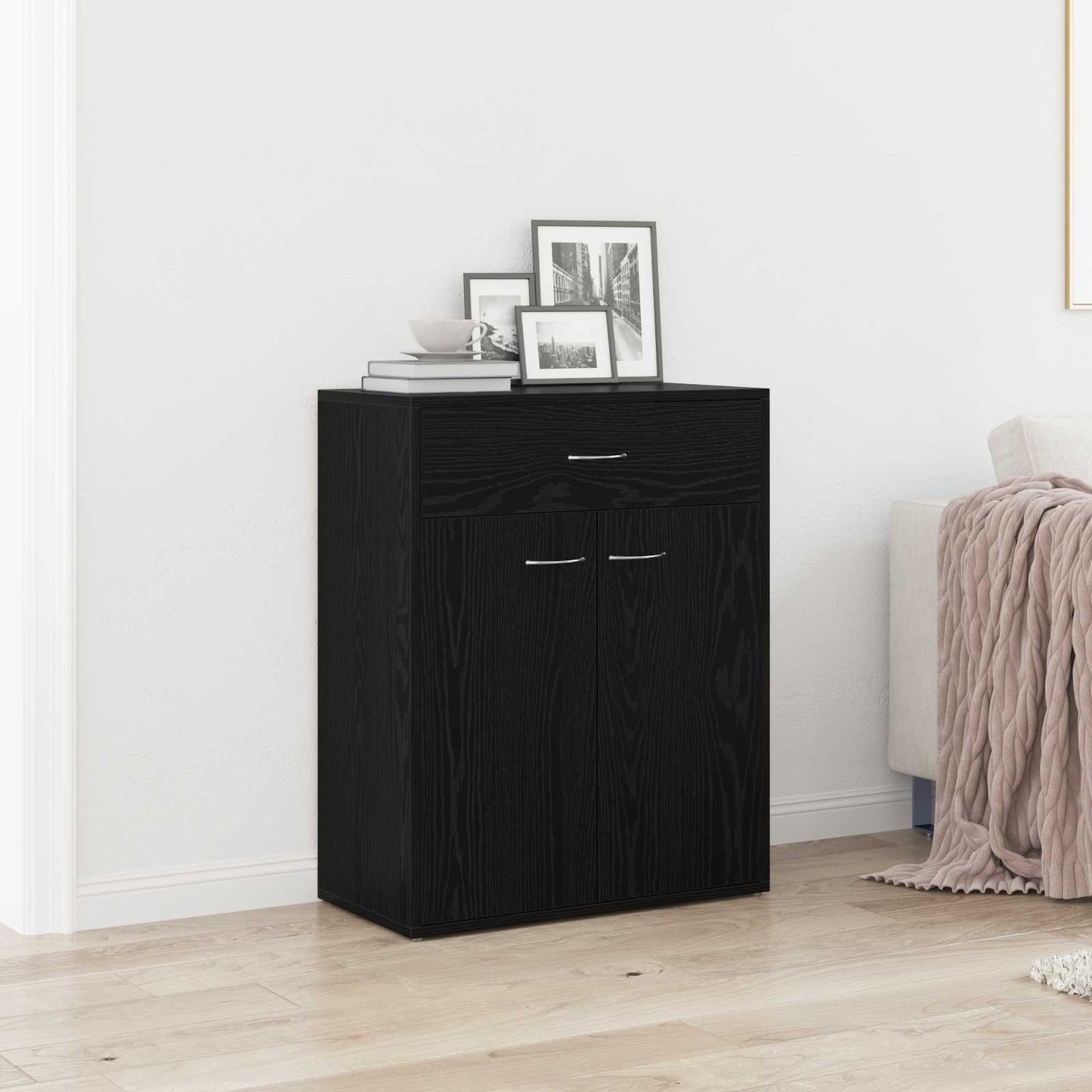 vidaXL Πλαϊνό γραφείο Μαύρο 60 x 30 x 75 cm Επεξεργασμένο ξύλο