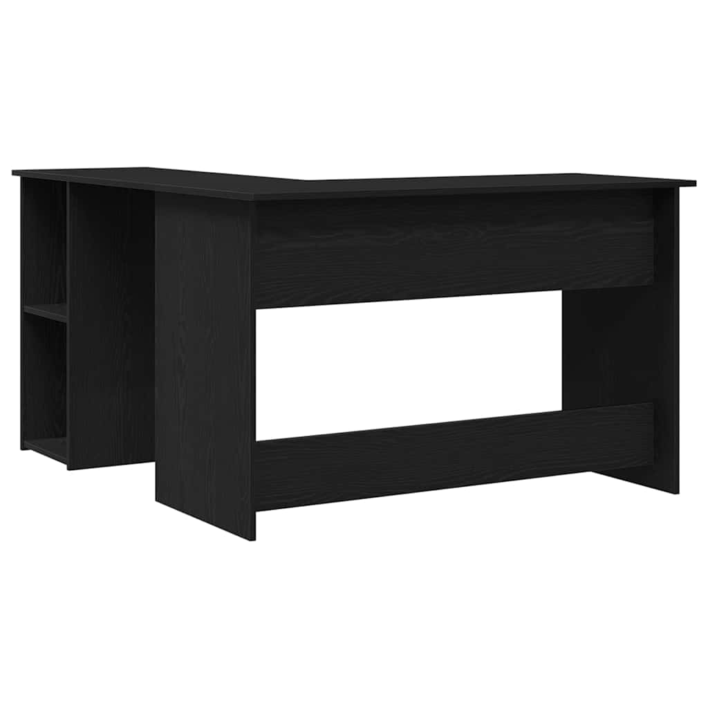 vidaXL Γωνιακό γραφείο Μαύρη Οξυά 120 x 140 x 75 εκ Επεξεργασμένο ξύλο