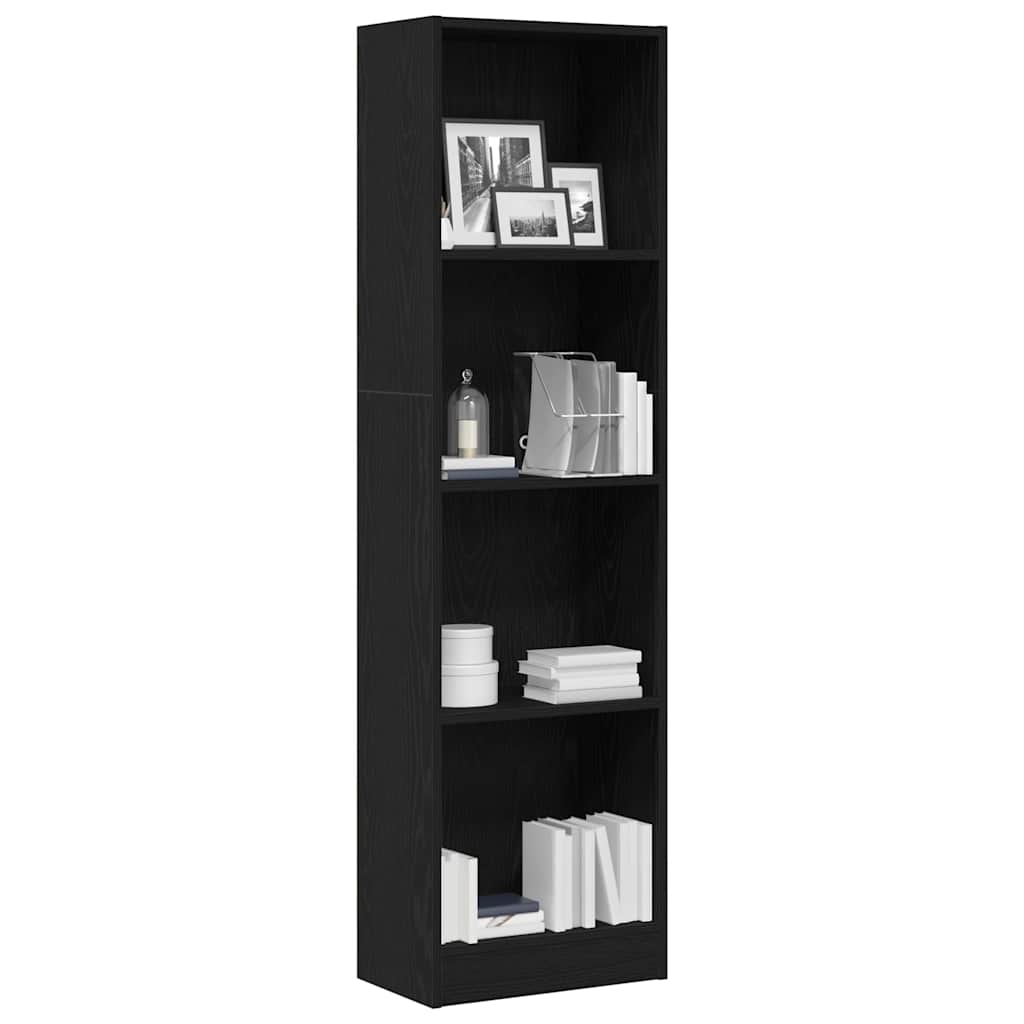 vidaXL Βιβλιοθήκη Μαύρη Δρυς 40x24x143 εκ. από Τεχνητό Ξύλο
