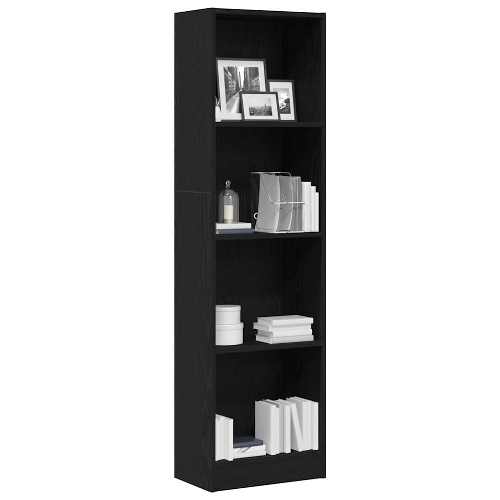vidaXL Βιβλιοθήκη Μαύρη Δρυς 40x24x143 εκ. από Τεχνητό Ξύλο