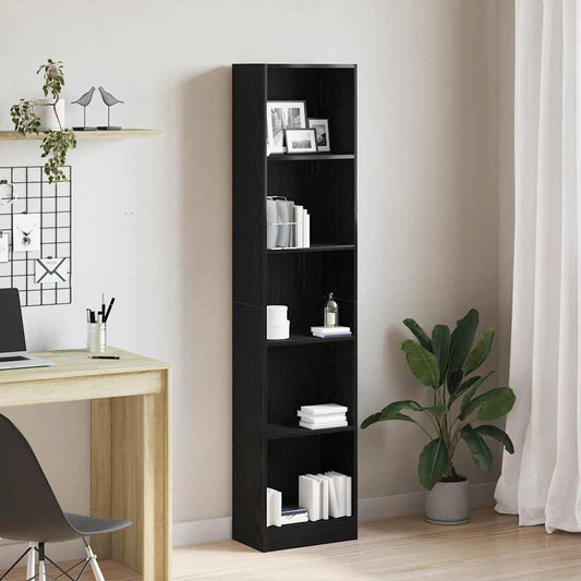 vidaXL Βιβλιοθήκη Μαύρη Δρυς 40x24x176 εκ. από Τεχνητό Ξύλο